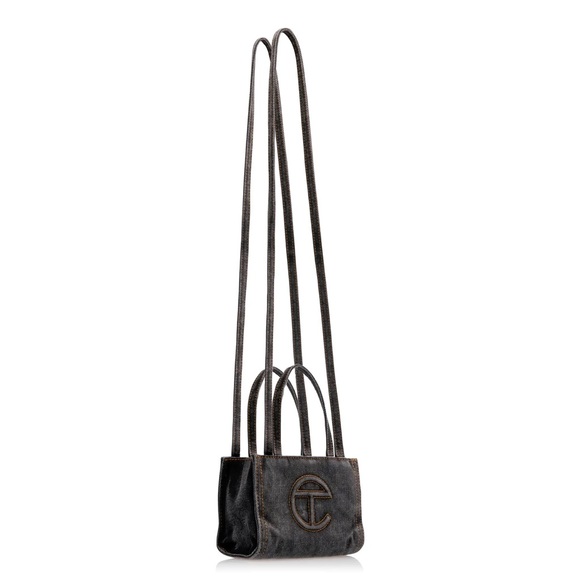 Small Telfar Denim Shopper- Black - Picture 1 of 9